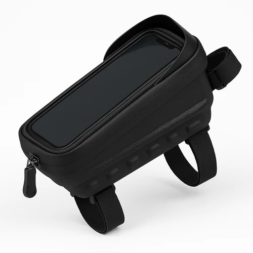 Ridgeline Pilot hard-shell waterproof top tube phone bag with touchscreen window