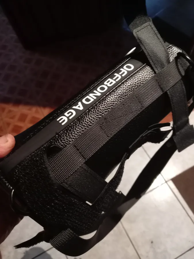 Verified buyer photo of the black barrel handlebar bag held in hand